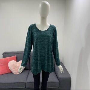 NWT PURE ESSENCE Long Sleeve Pullover Knit Tunic Top Size XL Asymetrical Hem
